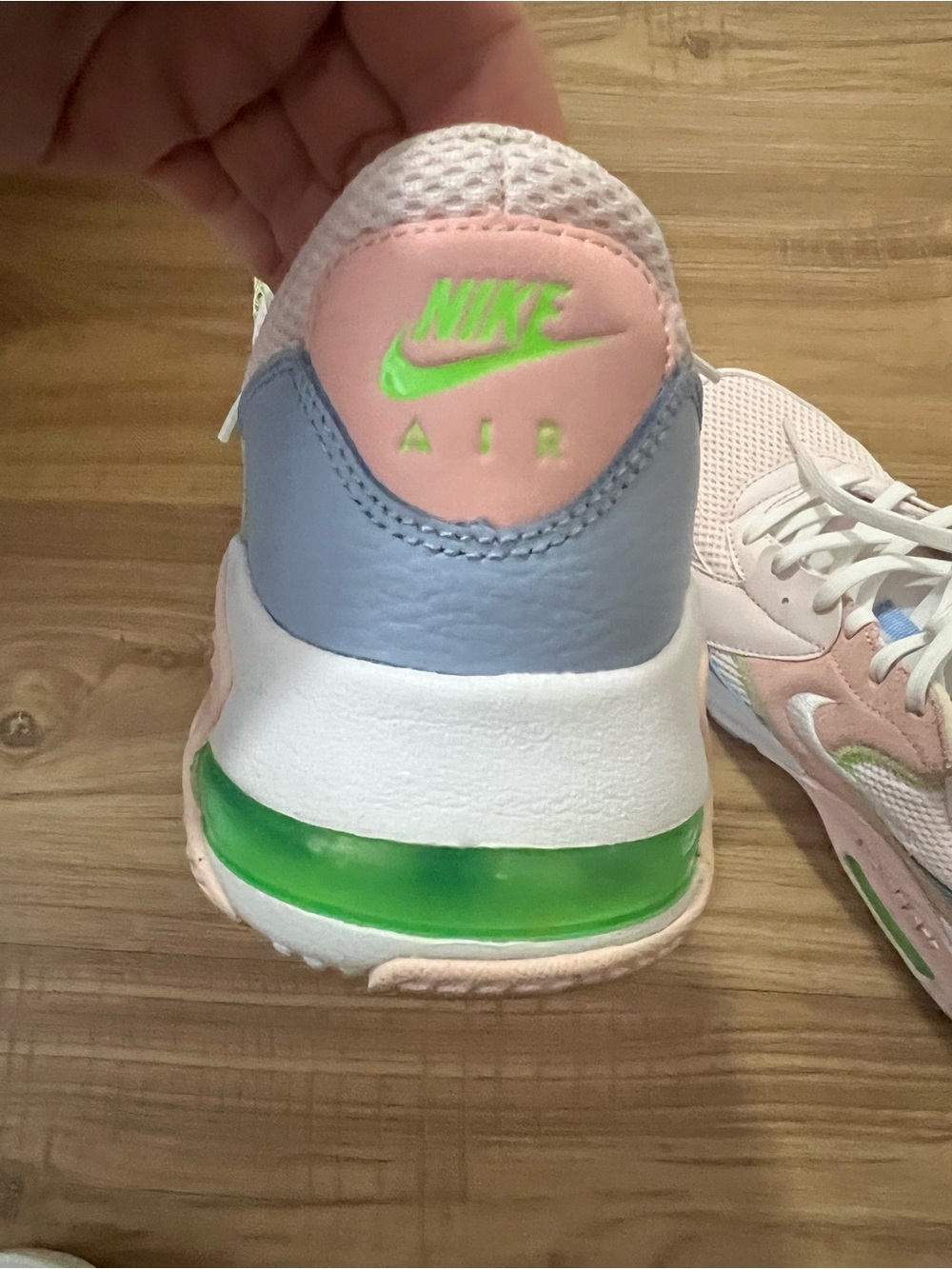 Nike Women’s Pastel Pink & Blue Air Max Sneakers with Green Accents - Picture 5 of 5